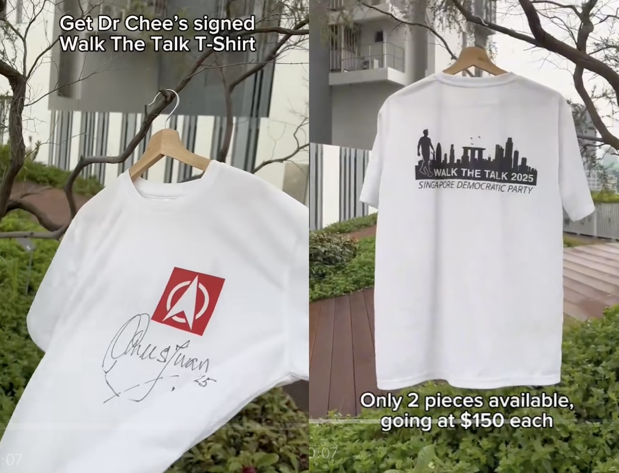 Shirts worn by Chee Soon Juan during 120-km Walk the Talk sell quickly